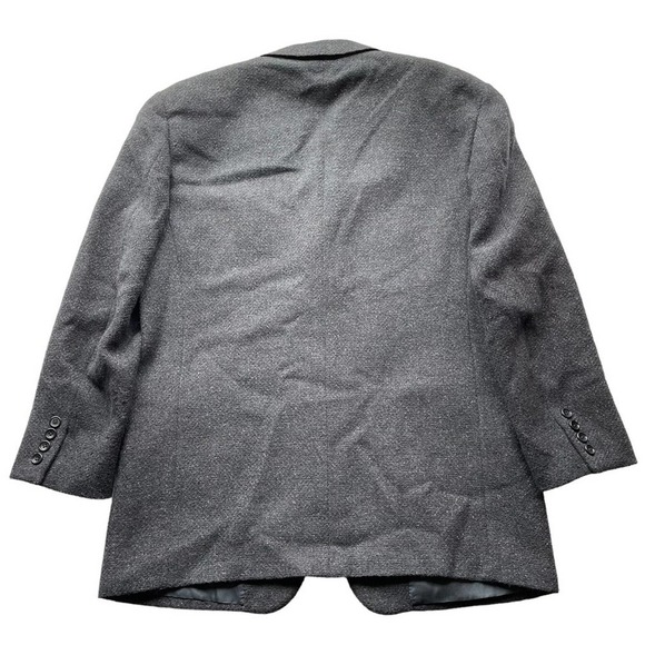 VESTIMENTA SPA ARMANI Suit Jacket Blazer Tweed Black Blue Size 40R Italy - Picture 11 of 12